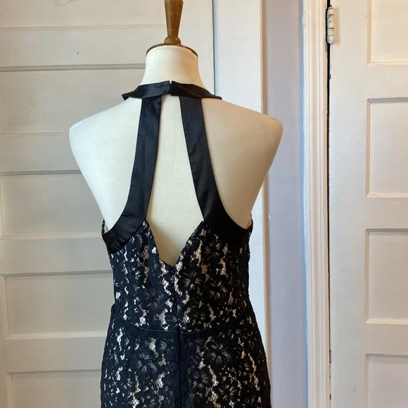 NWT A.B.S. Collection Black Lace Halter Dress, Size 10 - Picture 8 of 17